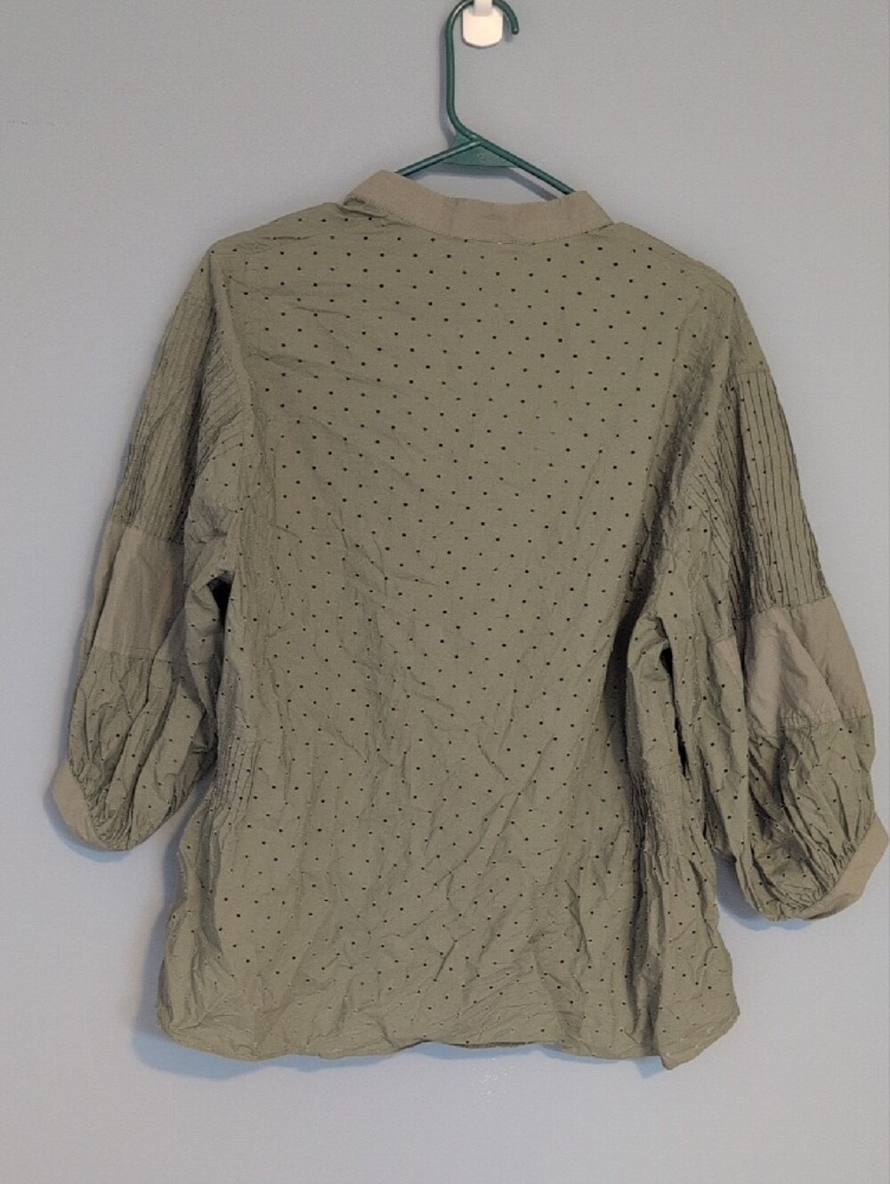 Akris Punto Olive Eyelet Split-Neck Tunic - Picture 7 of 7
